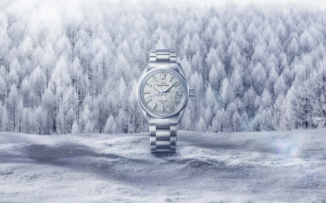 Grand Seiko SLGB003 Spring Drive U.F.A. Evolution 9 with frosted blue dial.